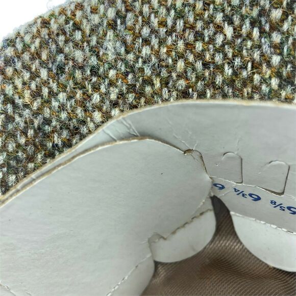 Newsboy Cap Vintage Harris Tweed Mens Gray Beige Fitted Hand Woven Wool Size 7 - Picture 6 of 15